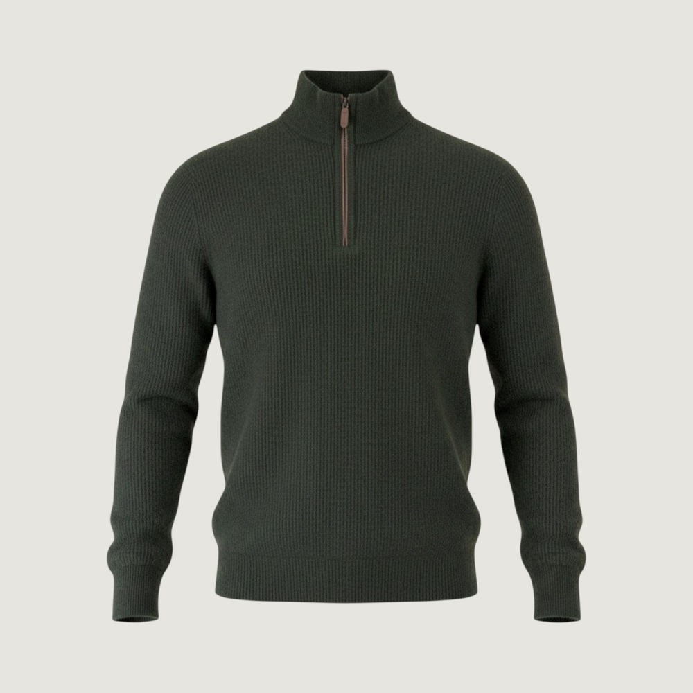 100% Cashmere Vineyard Vines Men's Dark Green Half-Zip Sweater